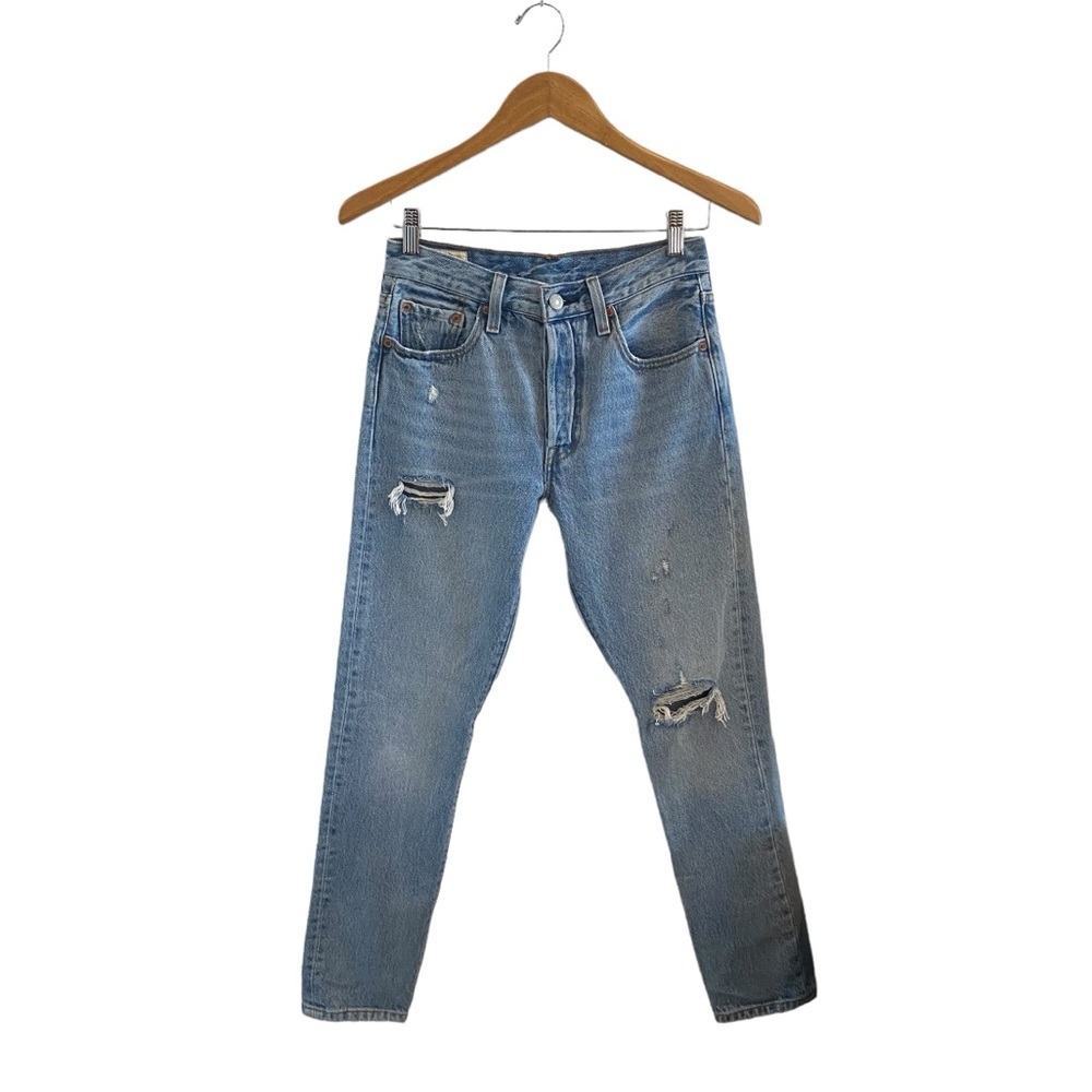 Levi’s 501 High Rise Skinny Jeans In Medium Blue Wash - Picture 3 of 15